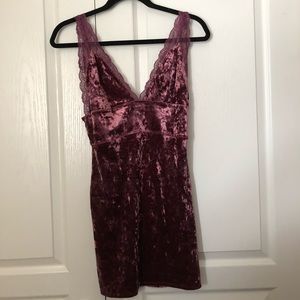 Free People velvet dress w lace straps